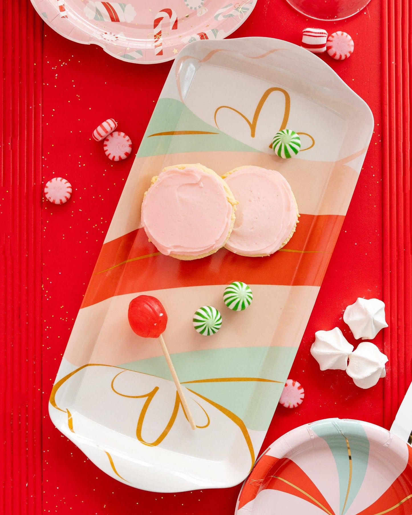 Candy Cane Lane Bamboo Tray