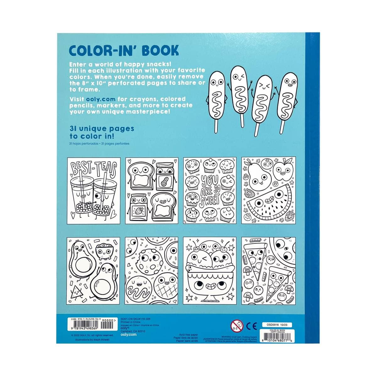 OOLY Color-in' Book: Happy Snacks Coloring Book