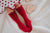 Little Stocking Co. Cherry Lace Top Knee High Socks