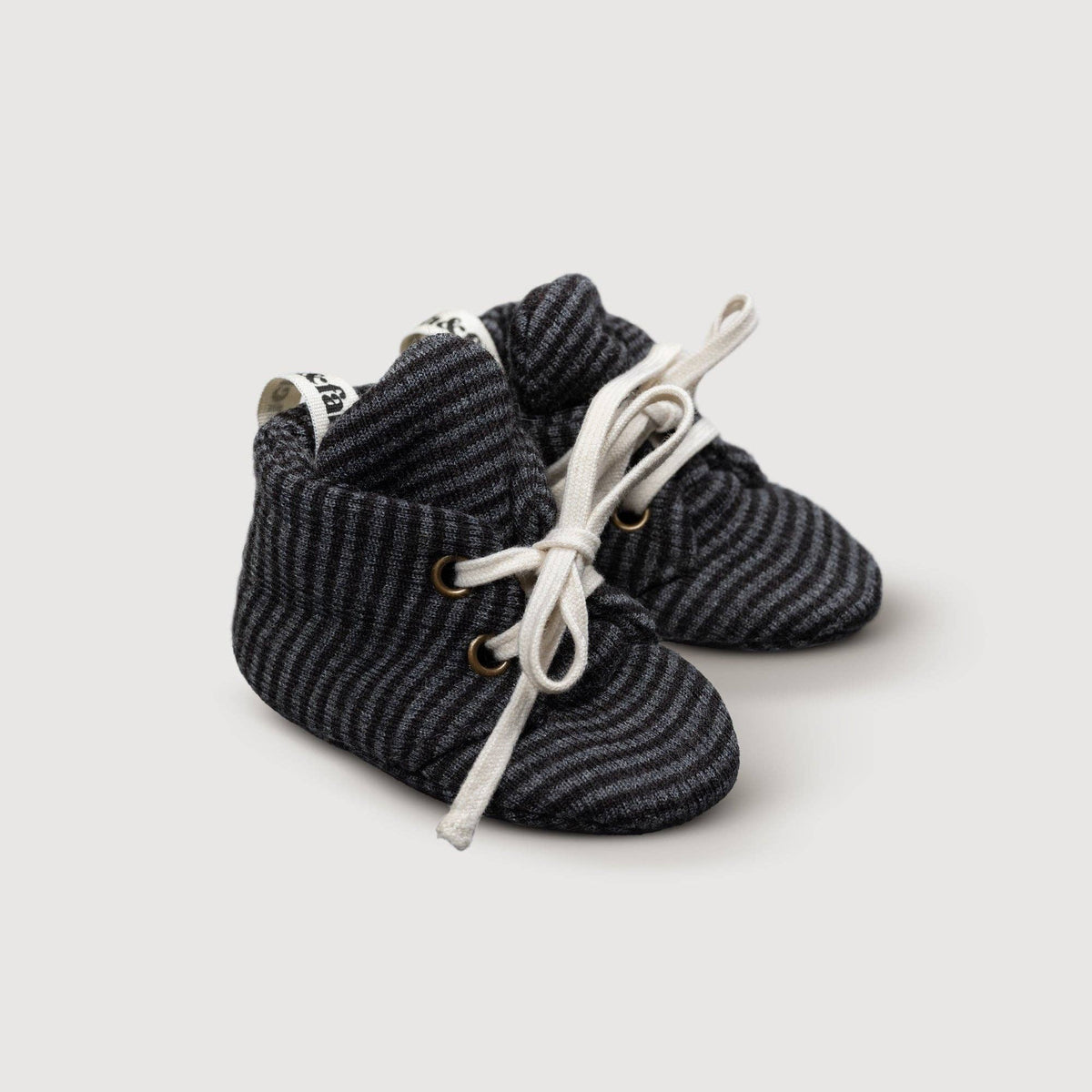 Finch &amp; Fable  Wool Rib Baby Booties | Storm Stripe