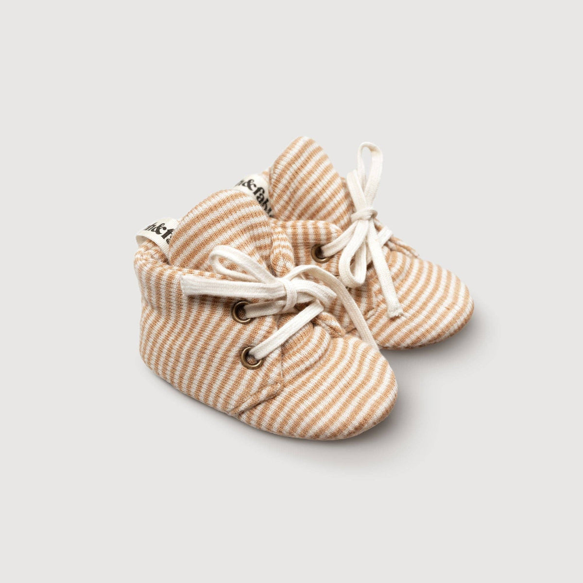 Finch &amp; Fable Wool Rib Baby Booties | Fawn Stripe