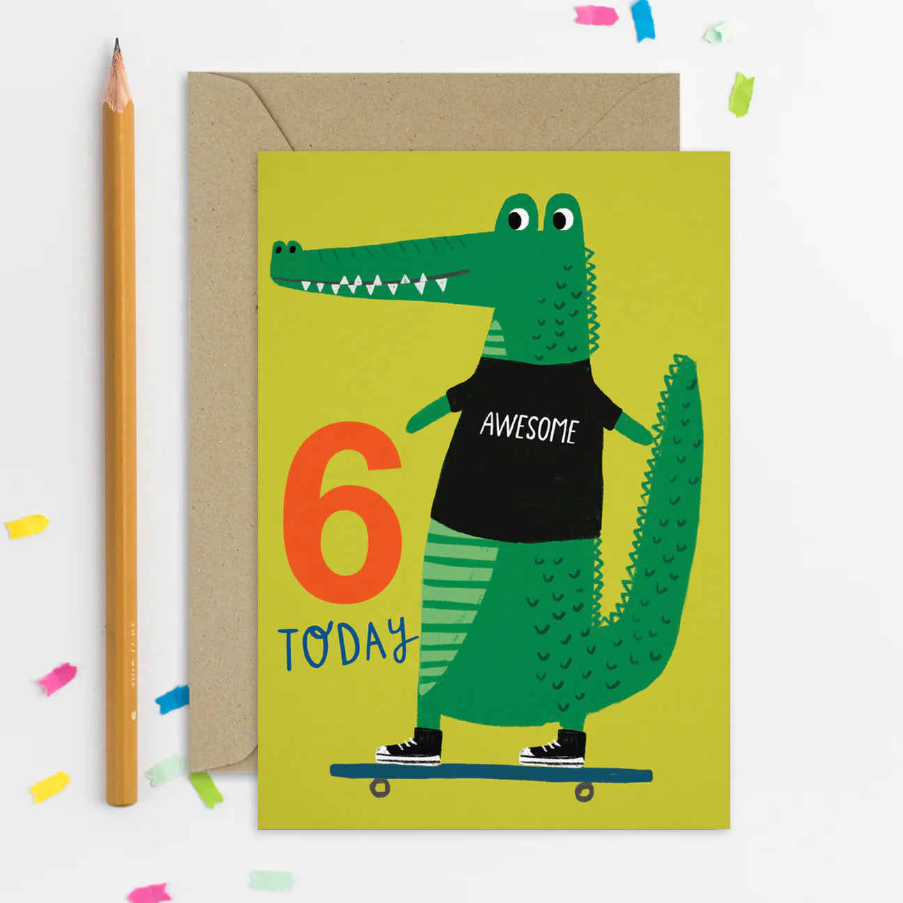 6th Birthday Card | Alligator