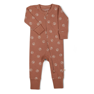 Makemake Organics Organic 2-Way Zip Romper | Peace