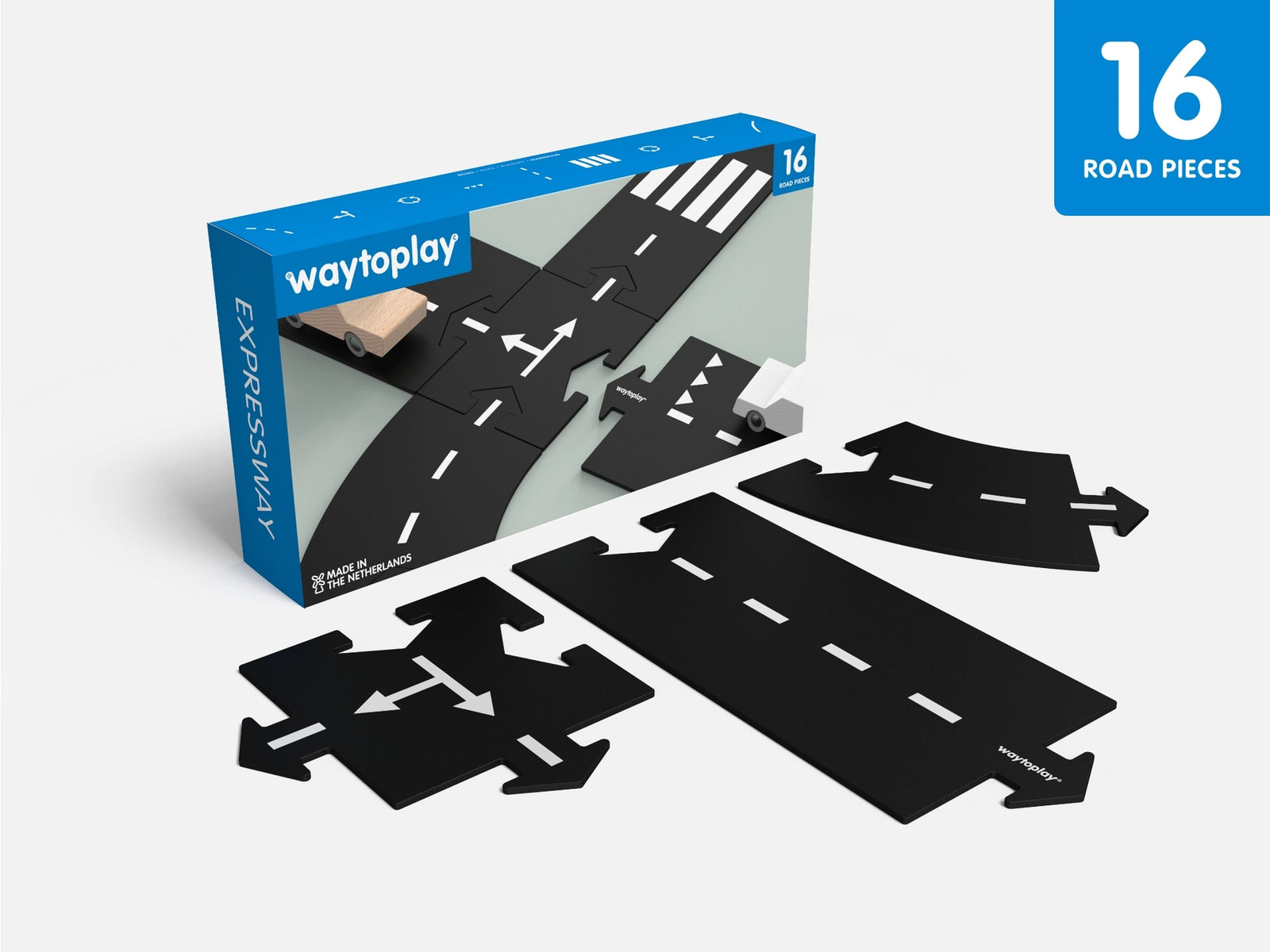 WaytoPlay Expressway | 16 Piece Flexible Road Set