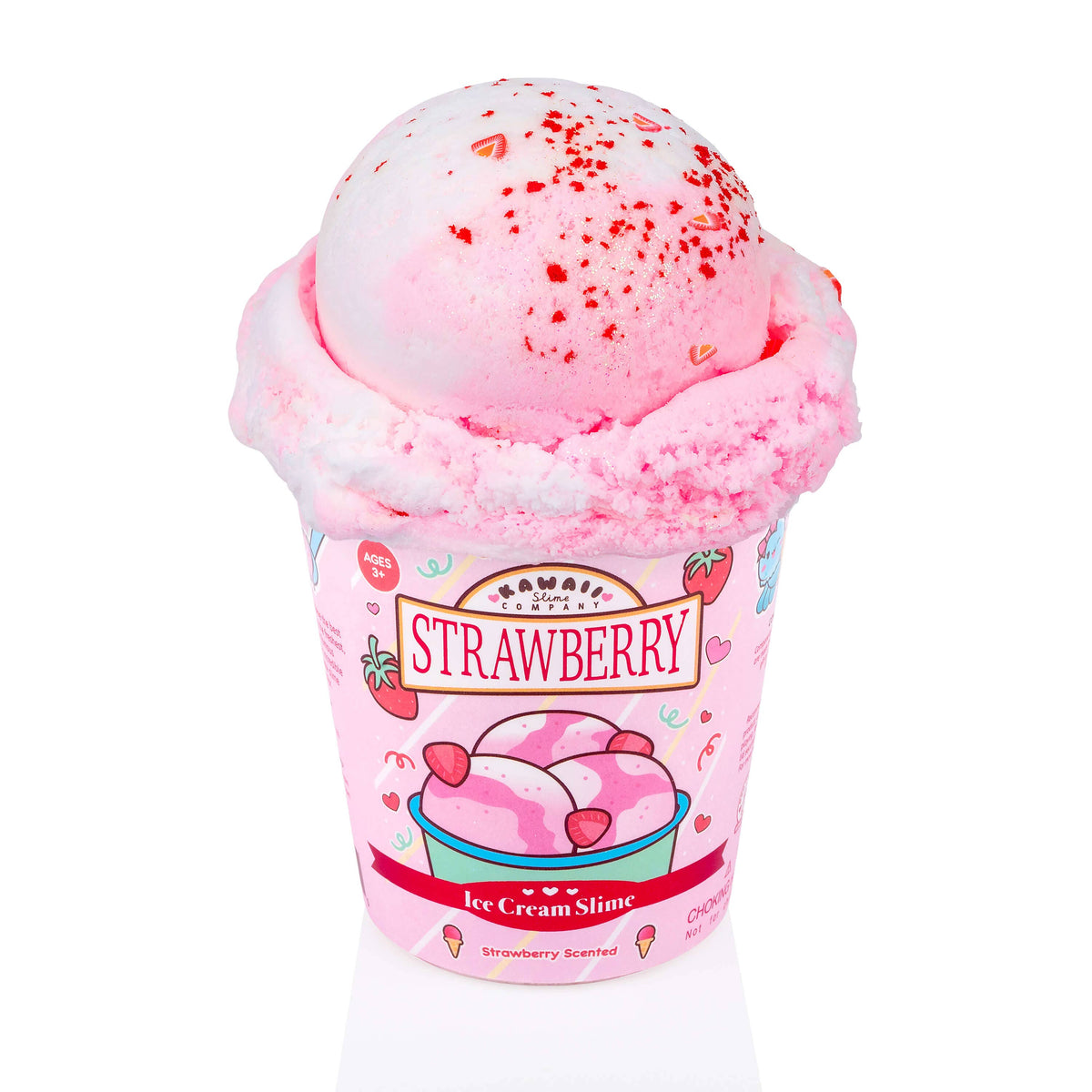 Kawaii Slime Company  Strawberry Scented Ice Cream Pint Slime