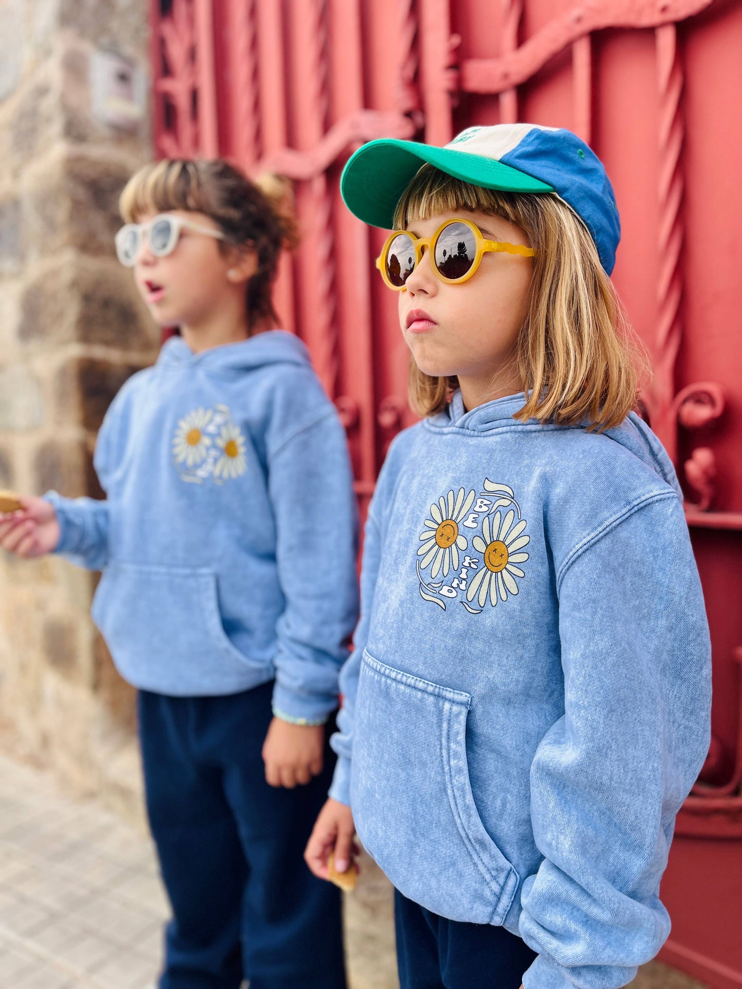 Port 213 Kids Be Kind Hoodie | Washed Blue