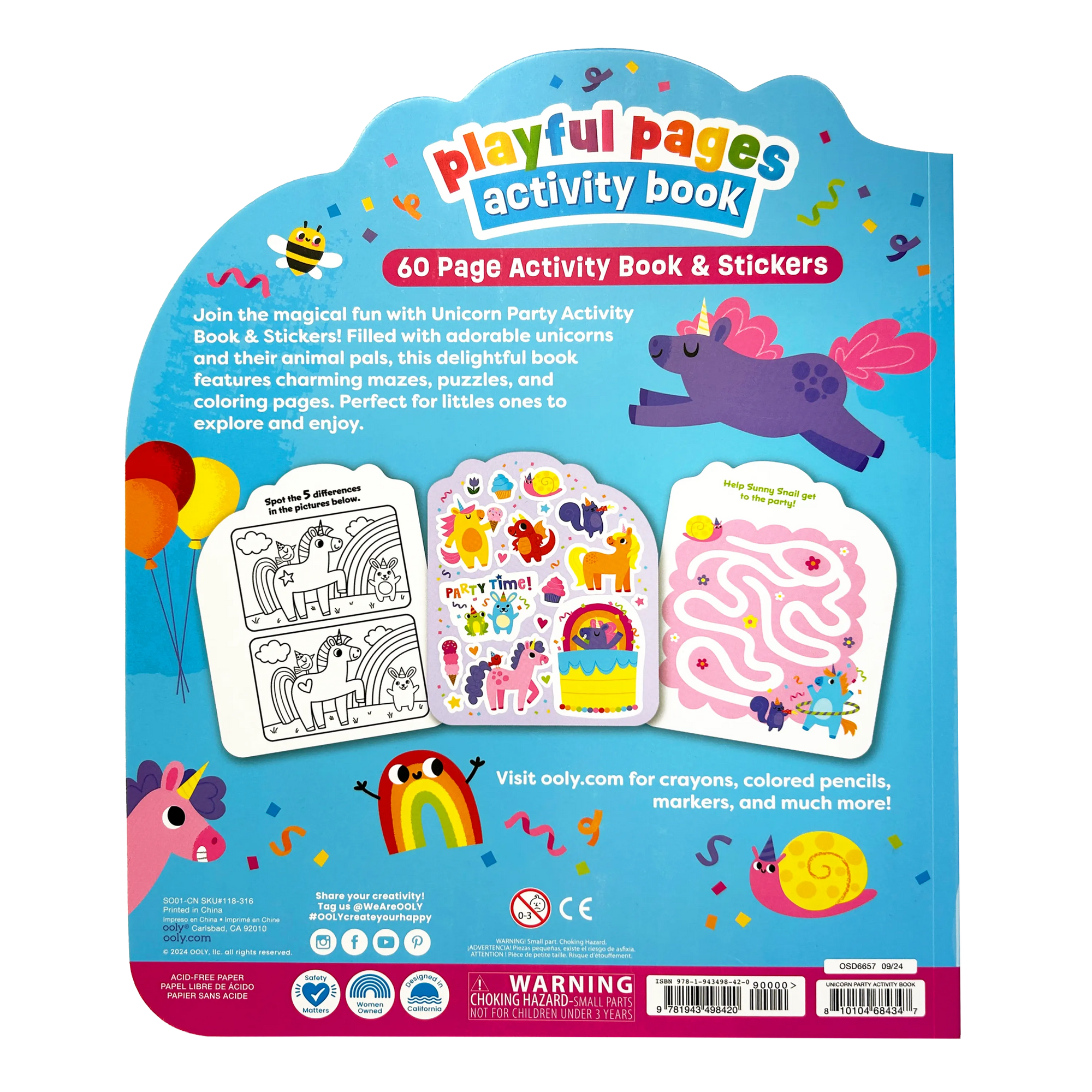 OOLY Playful Pages Activity Book | Unicorn Party!