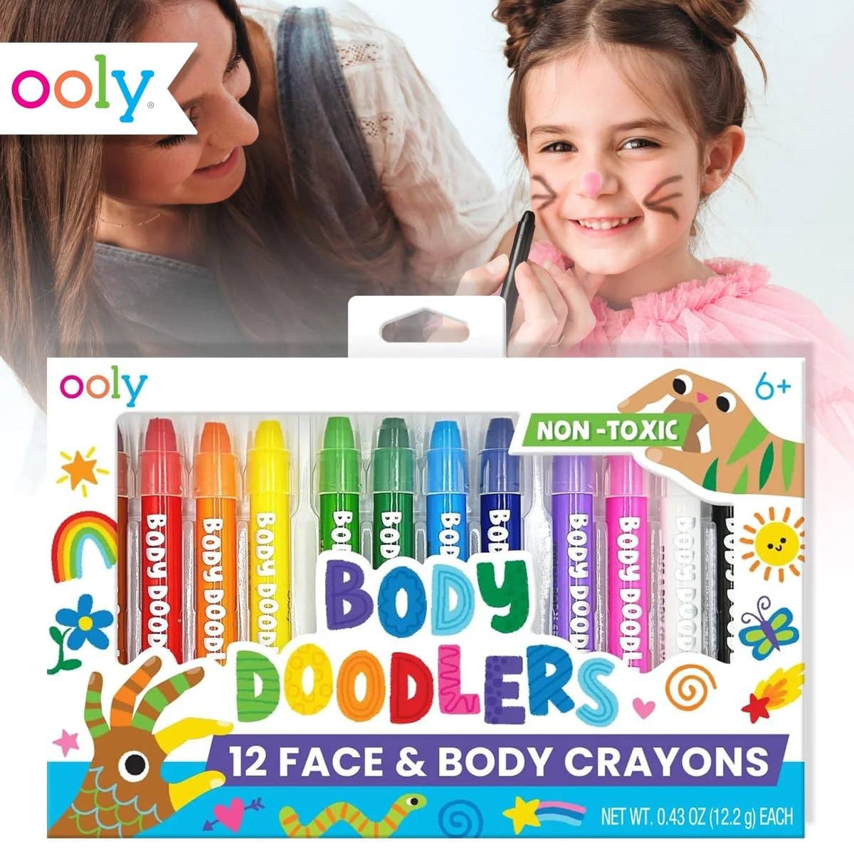 OOLY Body Doodlers Face & Body Crayons