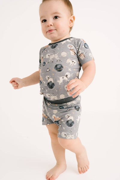 Astronaut Pups Bamboo Shorts Set