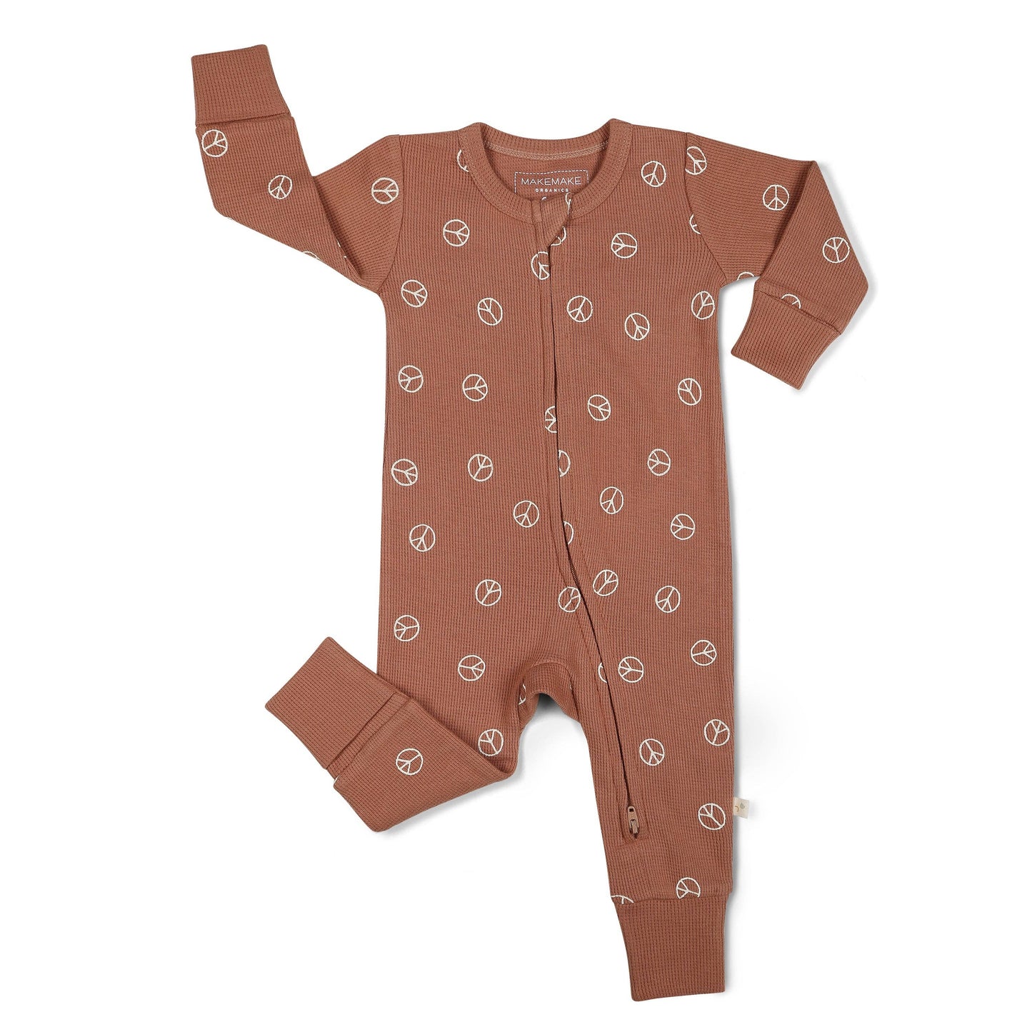 Makemake Organics Organic 2-Way Zip Romper | Peace