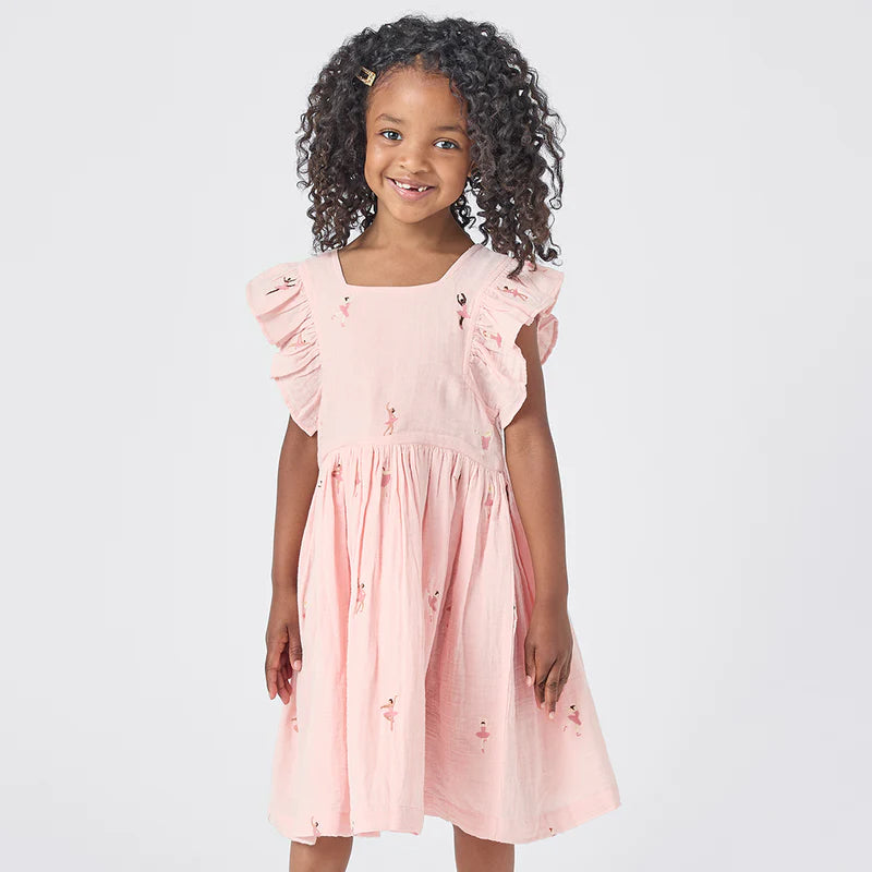 Pink Chicken Girls Elsie Dress | Ballerina Embroidery