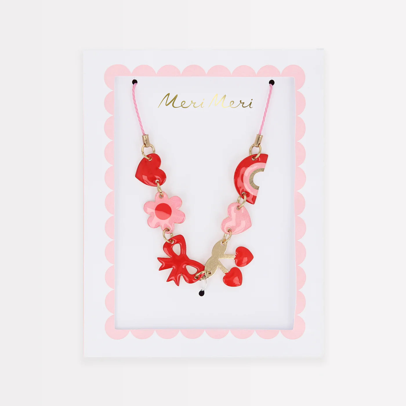 Meri Meri Hearts + Cherries Enamel Necklace