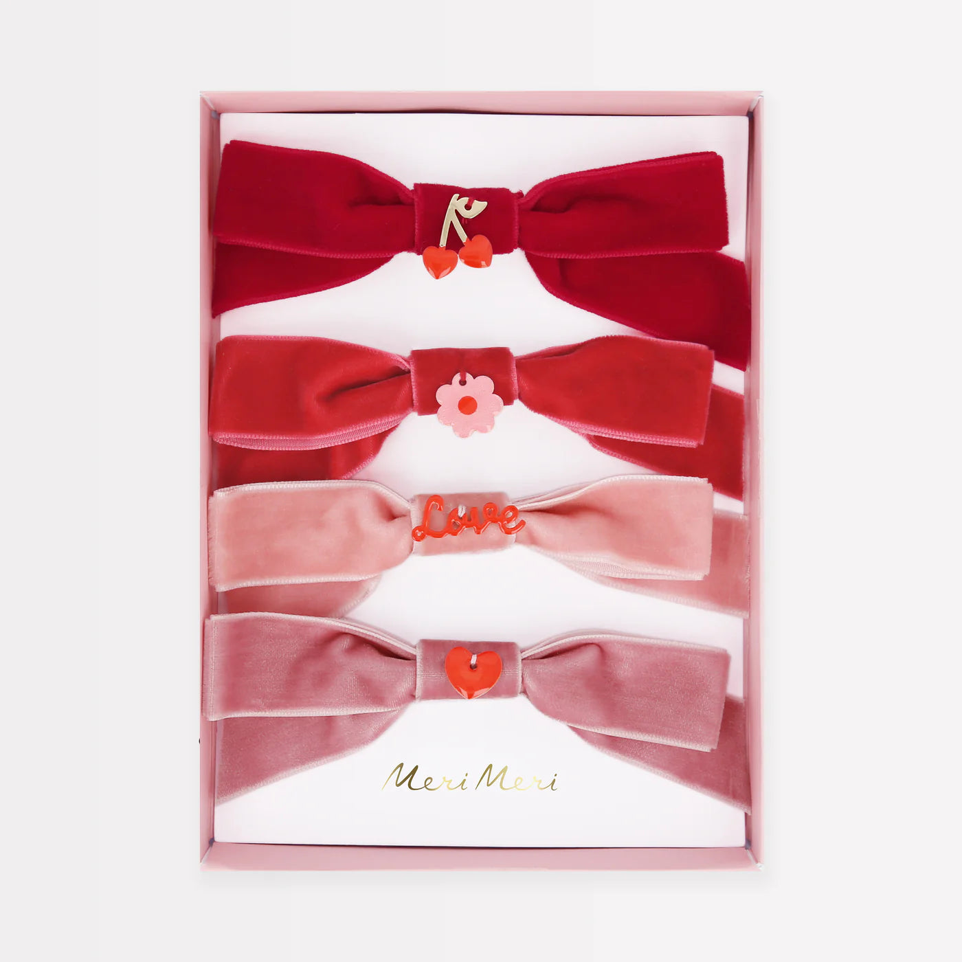 Meri Meri Velvet Hair Bows with Charms