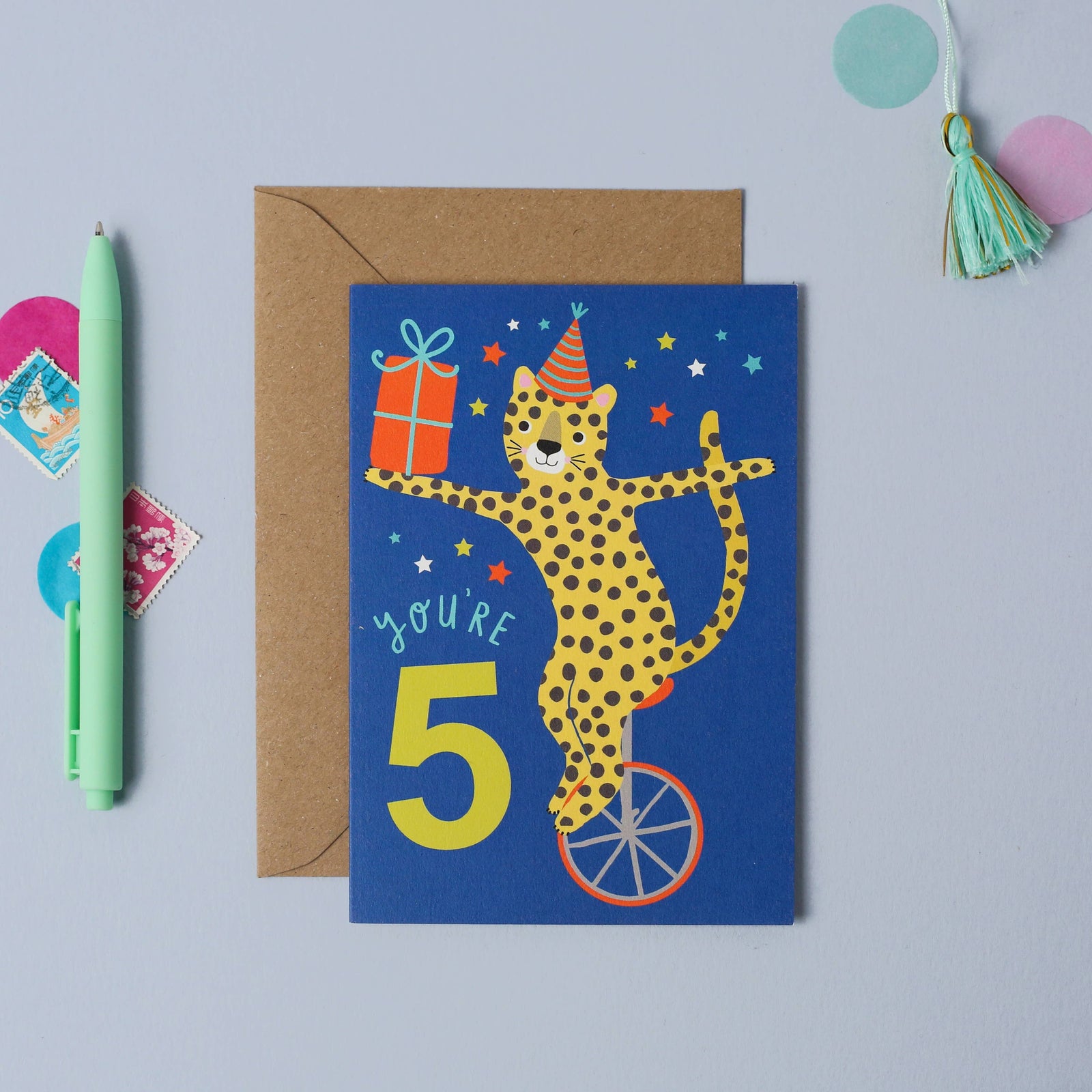 5th Birthday Card | Leopard