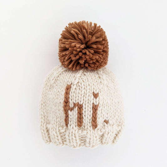 hi. Hand Knit Beanie Hat | Natural