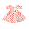 Girls' Bamboo Twirl Dress | Pink + Red Checkerboard