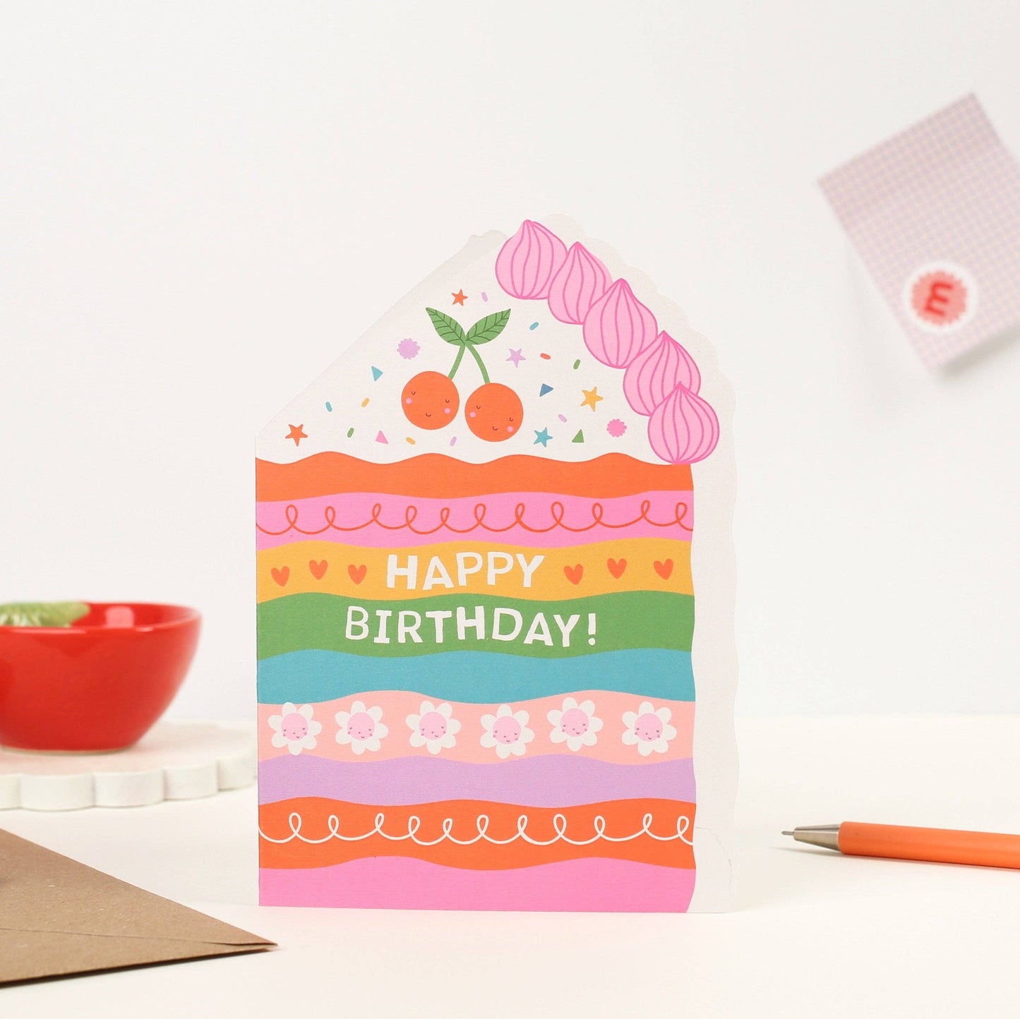 Mifkins - Cake Die Cut Birthday Card