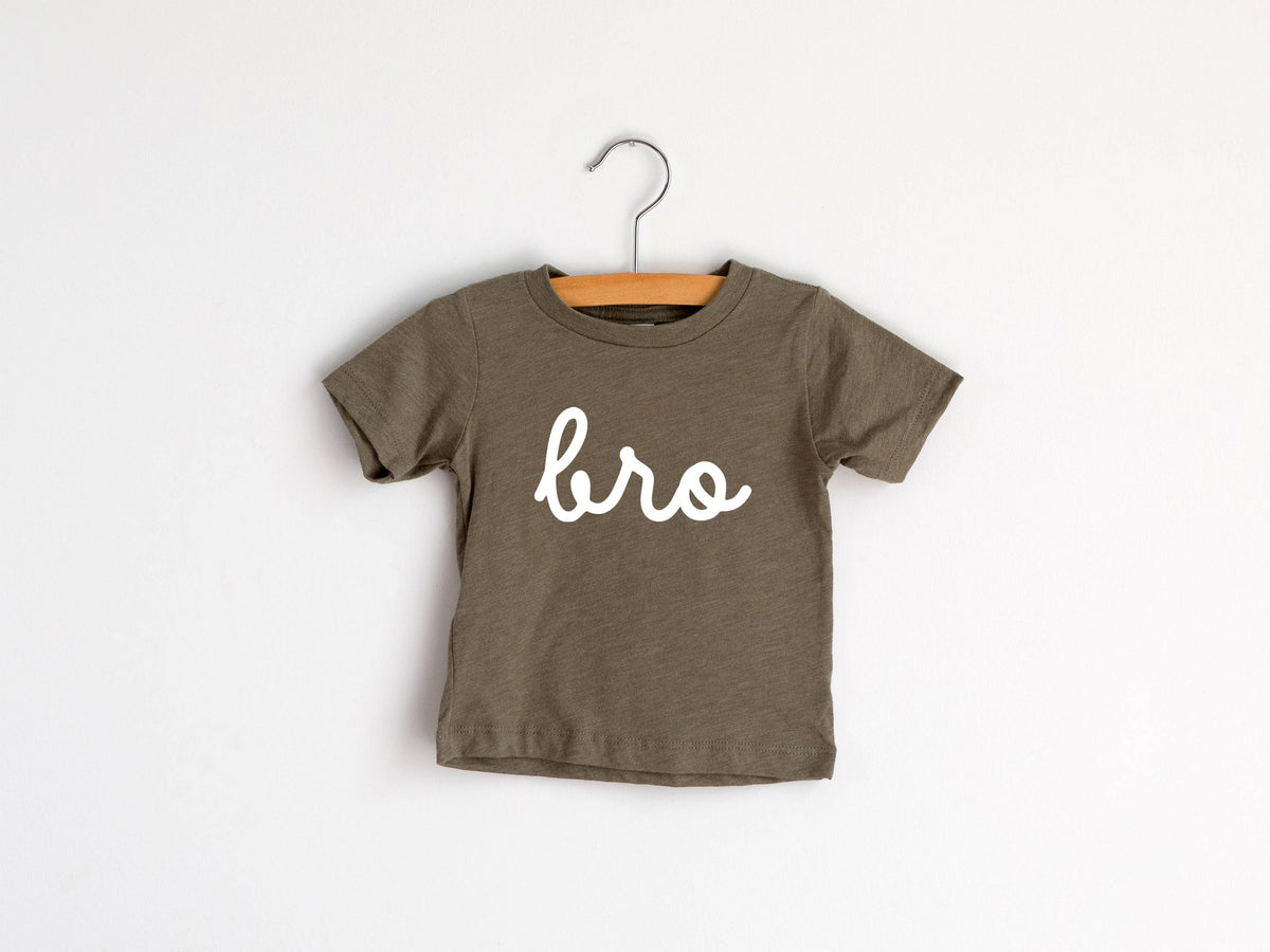 Bro Script Olive Baby &amp; Kids Tee