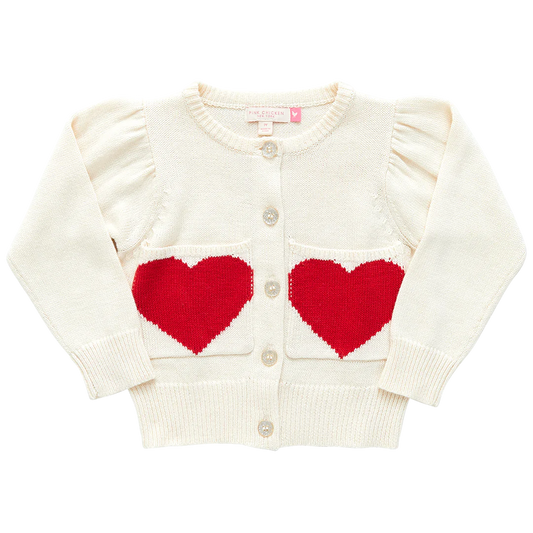 Pink Chicken Heart Pocket Sweater