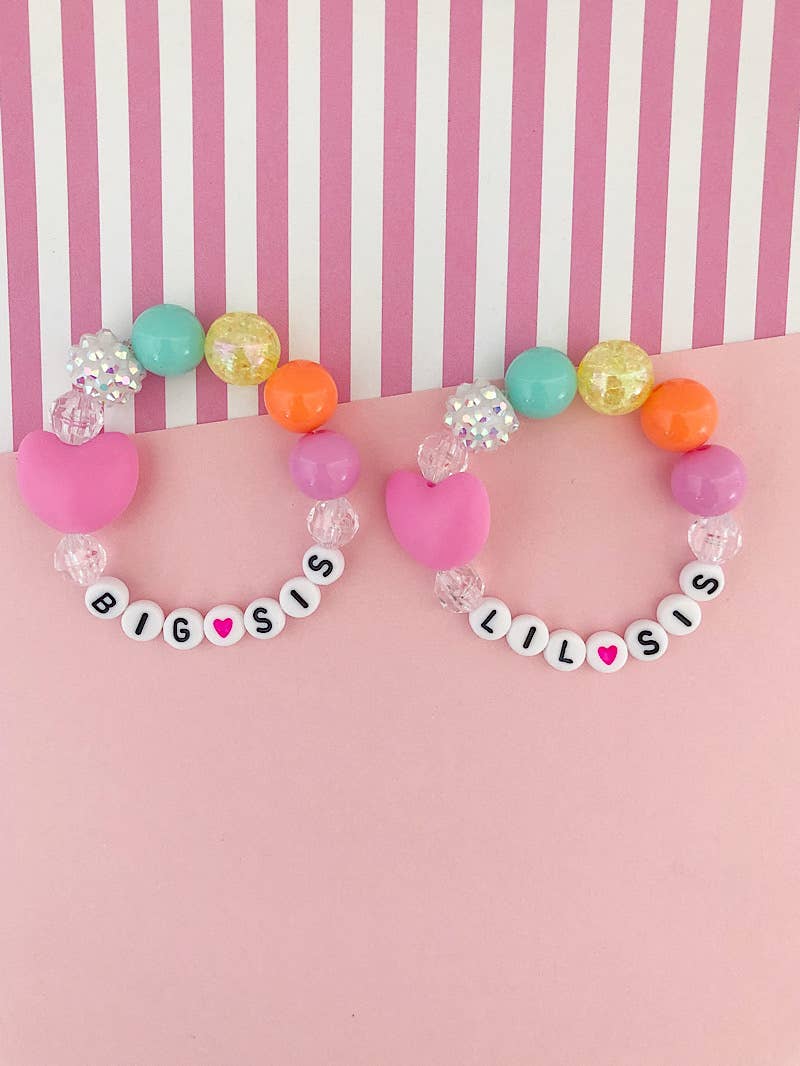 Big Sis/Lil Sis Silicone Heart Bracelet